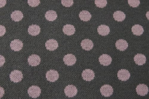 Baumwoll Strick - Punkte - grau/rosa